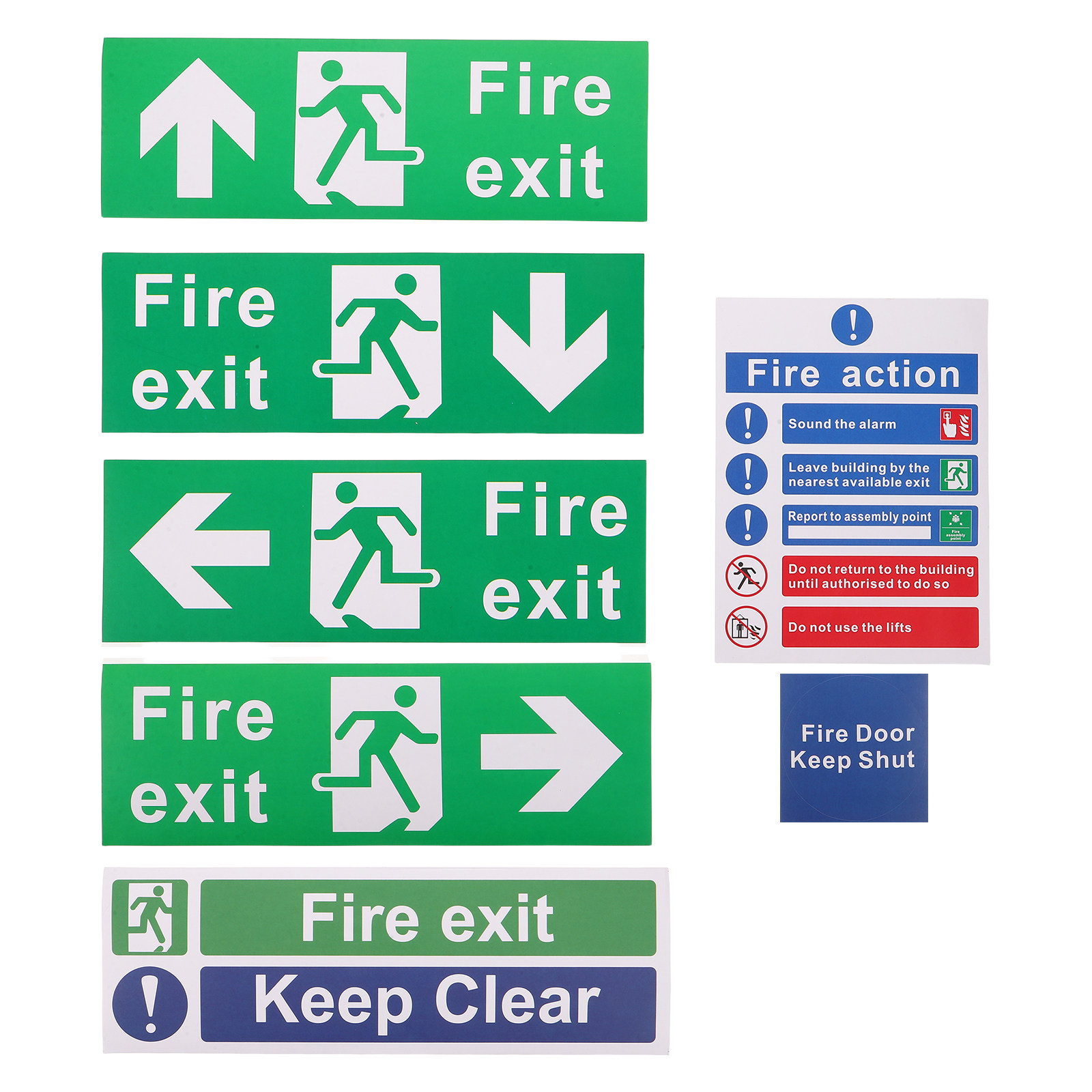 Emergency Exit Sign - 21 szt. znaków ewakuacyjnych bezpieczeństwa publicznego,